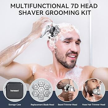 スキンヘッド用シェーバー メンズ 髭剃り 126枚刃 3in1 髭剃り 男性用 Amazon | 【テレビで紹介】kensen スキンヘッド用シェーバー